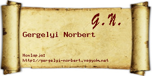 Gergelyi Norbert névjegykártya